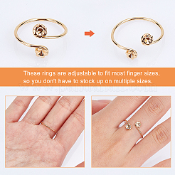 40Pcs 2 Colors Brass Finger Ring Rhinestone Settings&nbsp;KK-AR0002-12