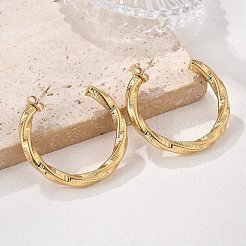 304 Stainless Steel Twist C-Shaped Stud Earrings&nbsp;EJEW-V016-09G-02