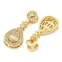 Rack Plating Brass Micro Pave Clear Cubic Zirconia Charms&nbsp;KK-F089-05G