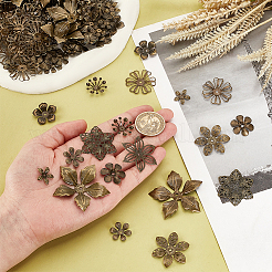 200Pcs 10 Styles Tibetan Style Iron Bead Caps&nbsp;IFIN-PH0002-15