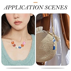 14Pcs 7 Colors Transparent Glass Enamel Beads&nbsp;GLAA-YW0005-97