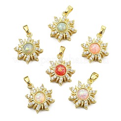 6Pcs 6 Colors Rack Plating Brass Pendants&nbsp;KK-CJ0002-42