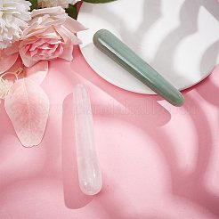 2Pcs 2 Styles  Natural Rose Quartz & Green Aventurine Massage Sticks&nbsp;AJEW-NB0005-33