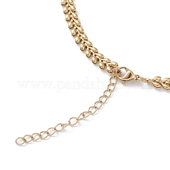 Ion Plating(IP) 304 Stainless Steel Cobs Chain Necklace for Men Women&nbsp;STAS-B039-09G