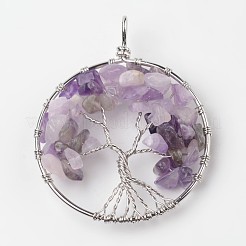 Tree of Life Natural & Synthetic Mixed Stone Big Pendants&nbsp;G-L455-D