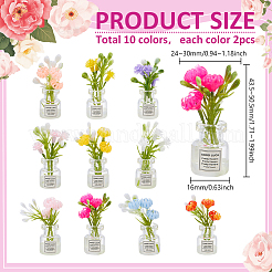 20Pcs 10 Colors Luminous Resin Flower Display Decorations&nbsp;DJEW-PH0001-78