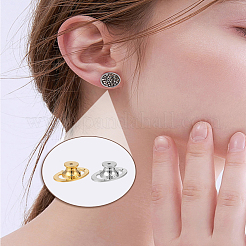 4Pcs 2 Colors Brass Ear Nuts&nbsp;KK-LP0002-08