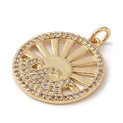 Rack Plating Brass Micro Pave Cubic Zirconia Pendants&nbsp;KK-A190-12G