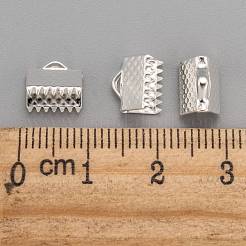 Iron Ribbon Crimp Ends&nbsp;E004Y-S