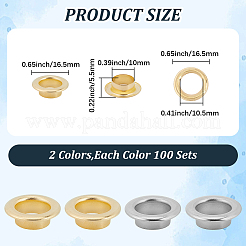 200Pcs 2 Colors Iron Grommet Eyelet Findings&nbsp;IFIN-GF0001-59C