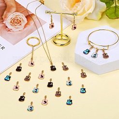 30Pcs 5 Colors Rack Plating Golden Tone Alloy Pendants&nbsp;ENAM-SZ0004-06