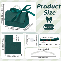 Foldable Paper Wedding Candy Totes with Plastic Imitation Pearl Round Beaded Handle and Ribbon&nbsp;CON-WH0115-20A-01