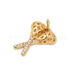 304 Stainless Steel Micro Pave Cubic Zirconia Pendants&nbsp;STAS-D305-02G-F