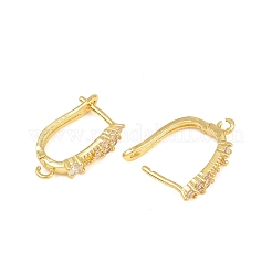 Brass Micro Pave Cubic Zirconia Hoop Earring Findings&nbsp;CU-CBAB5B4-01G