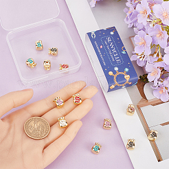 16Pcs Rack Plating Real 18K Gold Plated Brass Enamel Beads&nbsp;FIND-SC0001-76