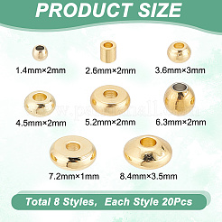 160Pcs 8 Styles 304 Stainless Steel Spacer Beads&nbsp;STAS-AR0001-76