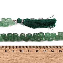 Top Drilled Faceted Triangle Natural Green Strawberry Quartz Beads Strands&nbsp;GG-NH0010-D01-01
