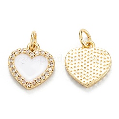Brass Micro Pave Clear Cubic Zirconia Pendants&nbsp;ZIRC-M115-43G-B