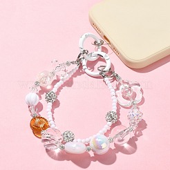 Acrylic Beaded Mobile Straps&nbsp;HJEW-JM01057