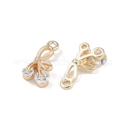 Brass Micro Pave Clear Cubic Zirconia Pendants&nbsp;KK-K351-46E-G