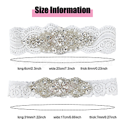 Flower Pattern Polyester Lace Elastic Bridal Garters&nbsp;AJEW-WH0470-67