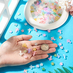 200Pcs 2 Styles Gradient Color Transparent Acrylic Beads&nbsp;OACR-TA0004-85