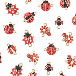 24Pcs 6 Styles Alloy Crystal Rhinestones Connector Charms&nbsp;FIND-FS0004-78
