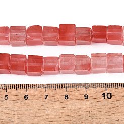 Cherry Quartz Glass Beads Strands&nbsp;G-T139-8x8-37A