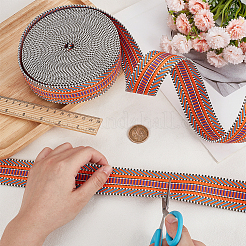 10 Yards Polyester Striped Ribbons&nbsp;SRIB-WH0011-257