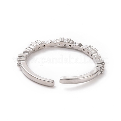 Clear Cubic Zirconia Heart Open Cuff Ring&nbsp;RJEW-H127-35P