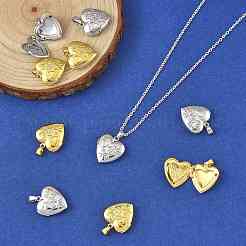 10Pcs 2 Colors Rack Plating Brass Locket Pendants&nbsp;KK-FS0001-89