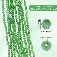20 Strands Transparent Glass Beads Strands&nbsp;EGLA-PA0001-47C