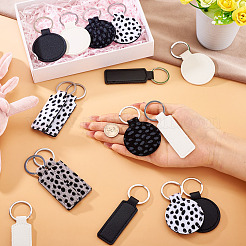 16Pcs 8 Styles PU Leather Keychain&nbsp;KEYC-TA0001-39
