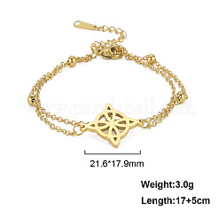 Knot 304 Stainless Steel Cbale Chain Double-strand Bracelets&nbsp;FS-WG17F44-01