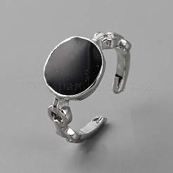 3Pcs Oval Alloy Enamel Adjustable Cuff Rings Sets for Women&nbsp;RJEW-WH0011-40P