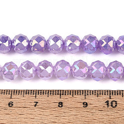 Anti-Tarnish Electroplate Glass Beads Strands&nbsp;X-GLAA-N064-8mm-08