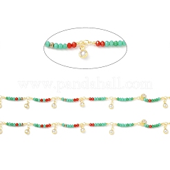 Handmade Round Glass Beaded Chain&nbsp;CHC-E023-20G-02