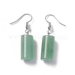 Natural Green Aventurine Cylindrical Dangle Earrings&nbsp;EJEW-D188-01P-08