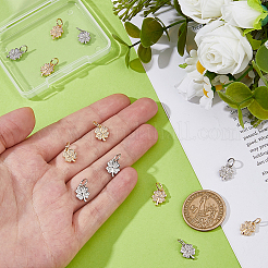 12Pcs 2 Colors Brass Micro Pave Cubic Zirconia Pendants&nbsp;KK-HS0001-84