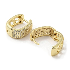 Rack Plating Brass Micro Pave Cubic Zirconia Hoop Earrings for Women&nbsp;EJEW-F331-01G