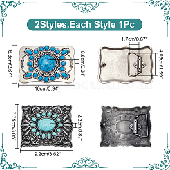 2Pcs 2 Style Zinc Alloy Belt Buckles&nbsp;FIND-WR0010-47