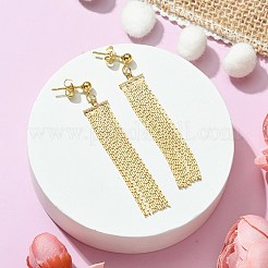 Brass Boston Link Chain Tassel Earrings&nbsp;EJEW-JE05520