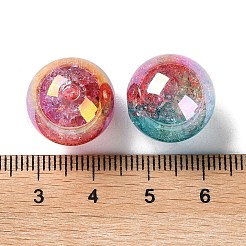 UV Plating Transparent Crackle Acrylic Beads&nbsp;MACR-D029-20