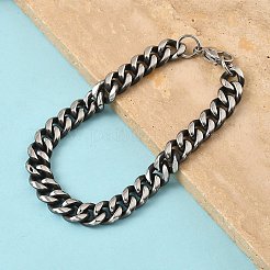 667 Stainless Steel Curb Chain Bracelets for Men Women&nbsp;BJEW-D367-02