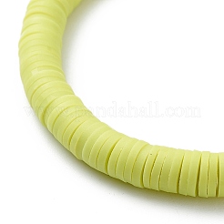 5Pcs 5 Color Polymer Clay Disc Surfer Stretch Bracelets Set&nbsp;BJEW-JB08801