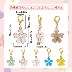Alloy Enamel Flower Pendant Decoratoins&nbsp;HJEW-SC00060