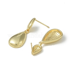 Rack Plating Brass Stud Earrings&nbsp;EJEW-U006-07G