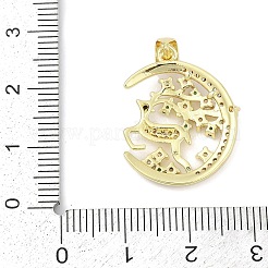 Brass Micro Pave Cubic Zirconia Pendants&nbsp;KK-D317-133G