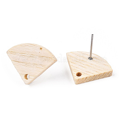 Ash Wood Stud Earring Findings&nbsp;EJEW-N017-011Q