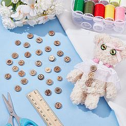 18 Bags 3 Styles 2-Hole Coconut Buttons&nbsp;DIY-AR0004-66